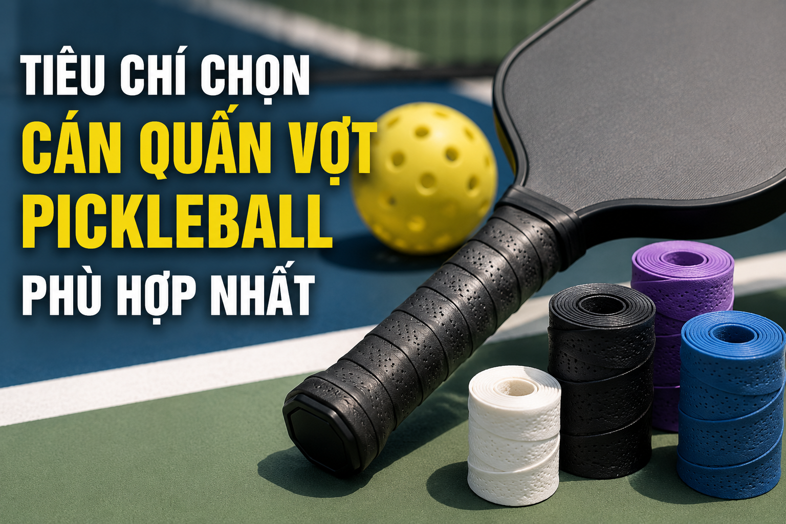 Tiêu Chí Chọn Cán Quấn Vợt Pickleball Phù Hợp Cho Người Chơi